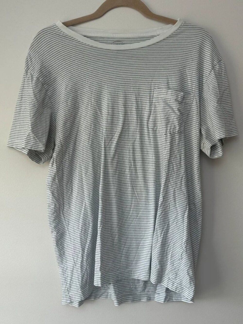 J. Crew Womens White Navy Stripe TShirt Large